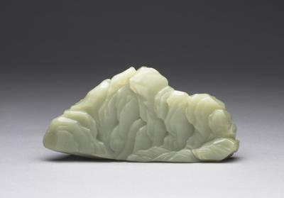 图片[3]-Jade carving in the shape of a mountain with scholars enjoying a waterfall, Qing dynasty-China Archive